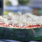Pizza von der Melone mit Feta